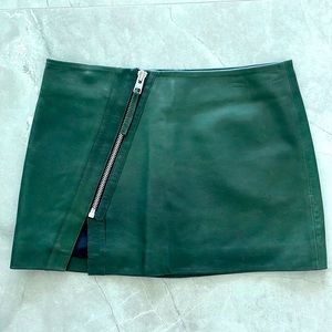 All Saints Genuine Leather Mini Skirt